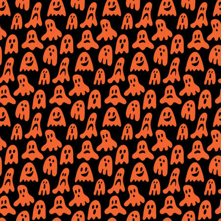 Ghost phantom bogey seamless pattern for halloween textile and wrapping paper design, eps 10 vector illustrationのイラスト素材