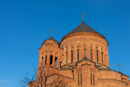 Cathedral of the Transfiguration of the Lord Armenian temple complex in Moscow horizontal photographyの写真素材