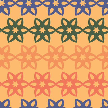 Smooth hexagonal flower symmetrical geometric seamless pattern for textile designのイラスト素材