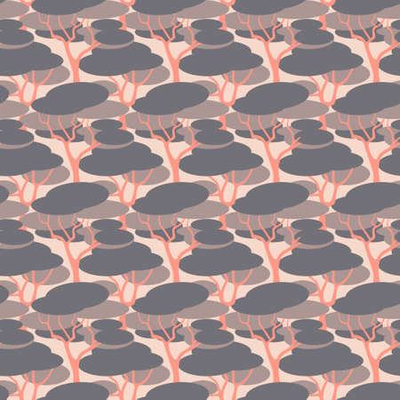 Gray pink pastel color tree seamless pattern background for scrapbook designのイラスト素材