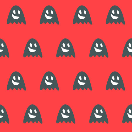 Cute poltergeist ghost boo red seamless pattern for halloween design