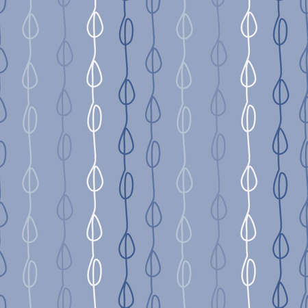 Line art drop raindrop blue gray color seamless patternのイラスト素材