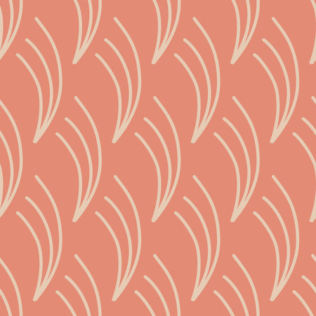 Simple fantasy twig orange peach pink seamless pattern for design
