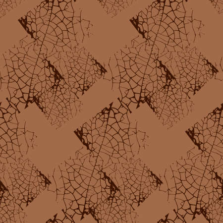 Brown honeycomb seamless pattern textured scratched broken pottery background, elegant textile design and decorationのイラスト素材