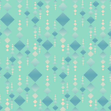 Geometric green mint background seamless pattern, vector illustration for textile and scrapbook designのイラスト素材