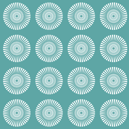 Green emerald seamless pattern with round wheel ornament vector illustrationのイラスト素材
