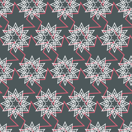Dark abstract seamless pattern, symmetrical colored background for textiledesignのイラスト素材