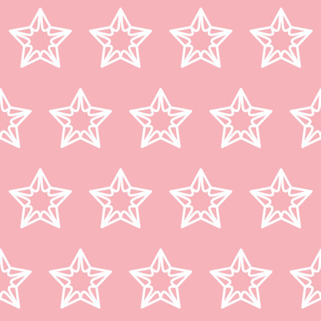 Pink seamless pattern star cosmos, decorative background for textile and wrapping paperのイラスト素材