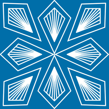 Azulejo blue square background portuguese tiles for wall decor, cute retro design vector illustrationのイラスト素材