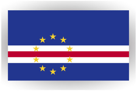 Flag of Cape Verde, the correct color and size of the national Cape Verde flagのイラスト素材
