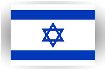 Israel flag vector, patriotic national symbol Israeli flag, illustration correct color and sizeのイラスト素材