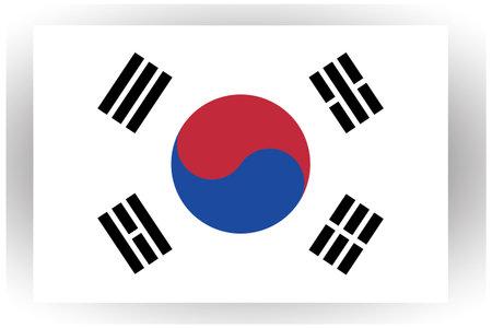 National flag of South Korea. Vector illustration of the Korean flag, the patriotic symbol of the stateのイラスト素材