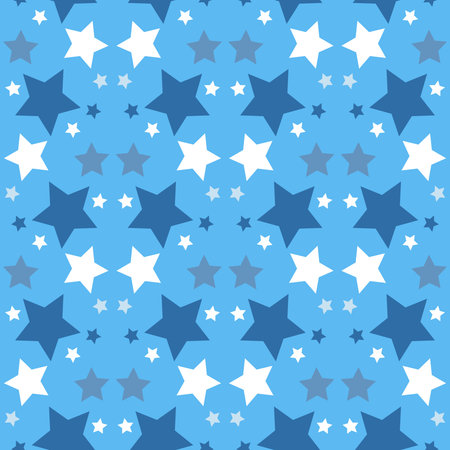 Blue starry sky seamless pattern, background with star for textile and wrapping paperのイラスト素材
