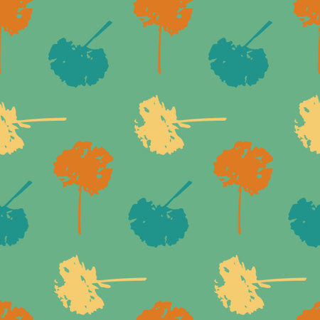 Dandelion seamless pattern with blossom flower, green yellow emerald color illustration for textileのイラスト素材