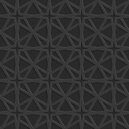 Monochrome dark arabic seamless pattern embossed perforated black background, vector illustration for designのイラスト素材