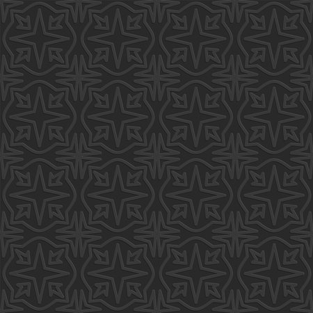 Perforated seamless pattern on dark gray background, Arabic arabesque style in design, decorative...