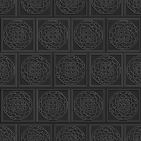 Perforated embossed seamless pattern on dark gray background, Arabic arabesque style in designのイラスト素材