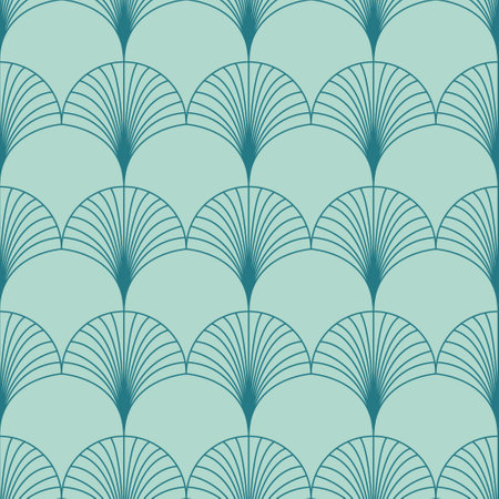 Traditional arabic pattern seamless background green emerald mint colorのイラスト素材
