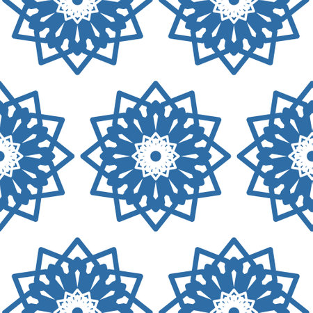 Blue floral pattern for textile, seamless pattern for design and decorationのイラスト素材