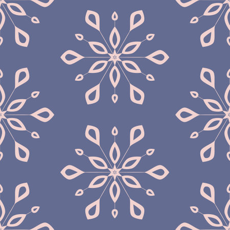 Snowy Christmas seamless pattern for decoration, purple blue festive winter backgroundのイラスト素材