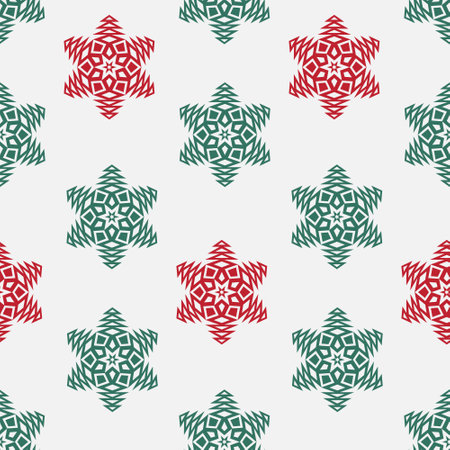 Snowflake on white background seamless pattern for textile and scrapbook designのイラスト素材