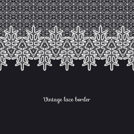 White lace over black background.のイラスト素材