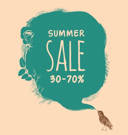 Background to the nightingale and blot. Summer saleのイラスト素材