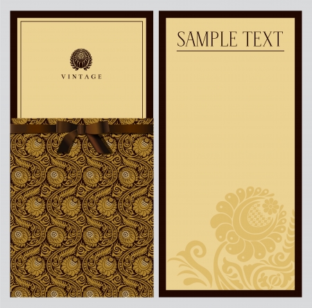 Vintage invitation with stylized chrysanthemumsのイラスト素材