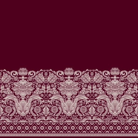 Vintage baroque border, berry with grayのイラスト素材