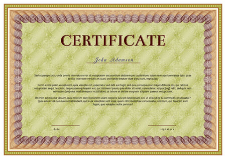 Horizontal certificate template with guilloche elementsのイラスト素材