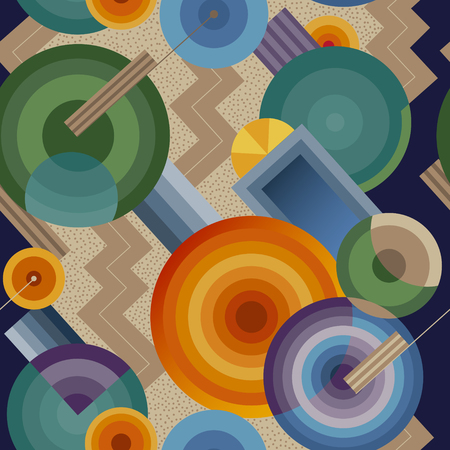 Seamless geometric pattern in retro styleのイラスト素材
