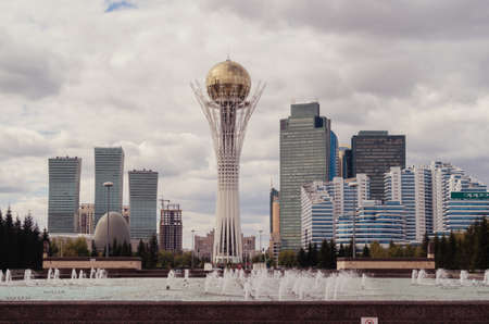 Nursultan on a gloomy day. Explore Kazakhstan architecture.のeditorial素材