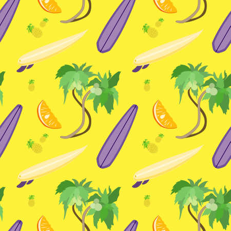 Bright tropical surf background with palm treesのイラスト素材