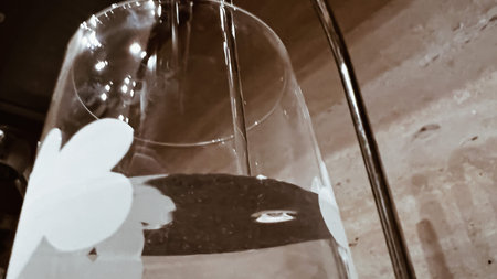 Tap pouring clean drinking water into glass. Healthy lifestyle. Drink water for health. Good habits....