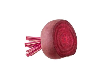 Beetroot isolated. Half red beet isolated on white background with clipping pathの写真素材