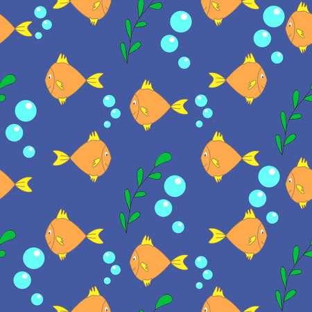 Seamless  background withorange fish, can be used for wallpaper, design, card, invitation, decoupage.のイラスト素材