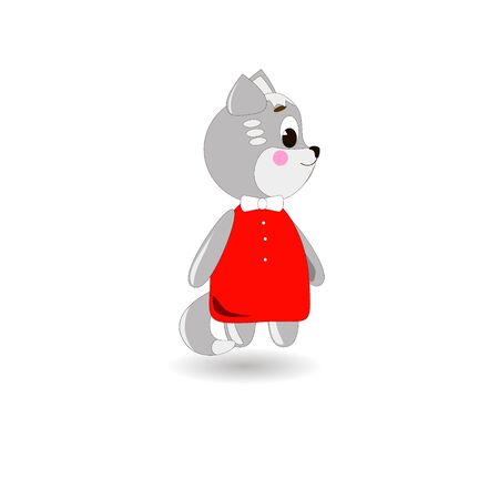 Cute cartoon Cat on a white background, can be used for wallpaper, design, card, invitation.のイラスト素材