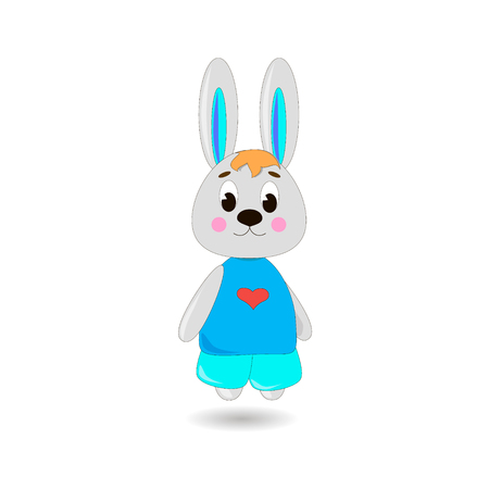 Cute cartoon Rabbit on a white background, can be used for wallpaper, design, card, invitation.のイラスト素材