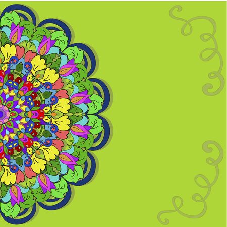 Colorful pattern mandala with swirl, can be used for wallpaper, pattern fills, web page background, surface textures.  Happy design Pattern. Arabic, India, Islam, Asia.のイラスト素材