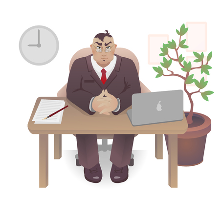 Boss in the office vector, illustration, isolated from the background.のイラスト素材