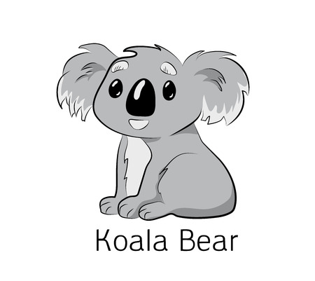 Koala cute bear. Illustration kid, an Australian animal, sitting.の写真素材