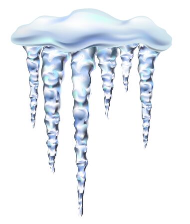Icicles in shiny and glass hanging in winter and springのイラスト素材