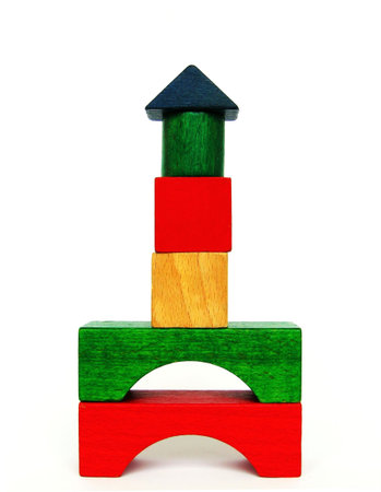 child's wooden toyの写真素材