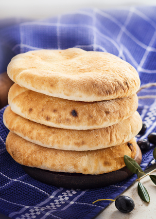 Puccia salentina- traditional Italian flatbread, Puglia.の写真素材