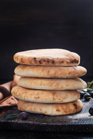 Puccia salentina- traditional Italian flatbread, Puglia.の写真素材