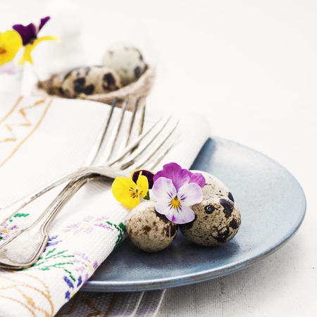 Easter table settingの写真素材