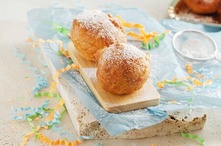Castagnoli- italian fritters in carnival.の写真素材