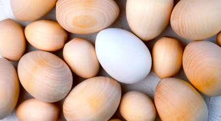 Wooden eggs pattern. Blank form of Ester eggs for painting, creative kids art. Greeting holiday...