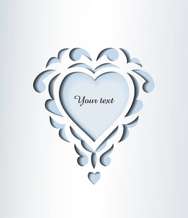 Paper cutout card with heart and space for your textのイラスト素材