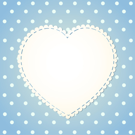 Polka dot background with textile label. Eps 8 vector illustrationのイラスト素材